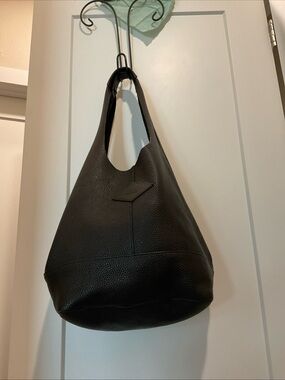 Rag & Bone Logan Shopper Tote Bag Slouchy Black Pebbled Leather Shoulder Bag